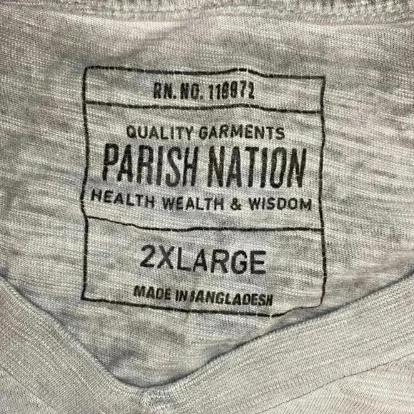 Mens Grey V-Neck Tee - 2XL - Picture 11 of 11